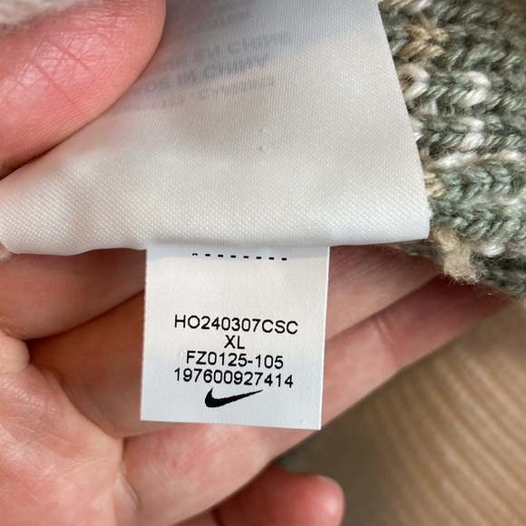 Nike Life Fair Isle Cable Knit Crewneck Sweater Orewood Brown FZ0125-105 Sz XL - Picture 12 of 16